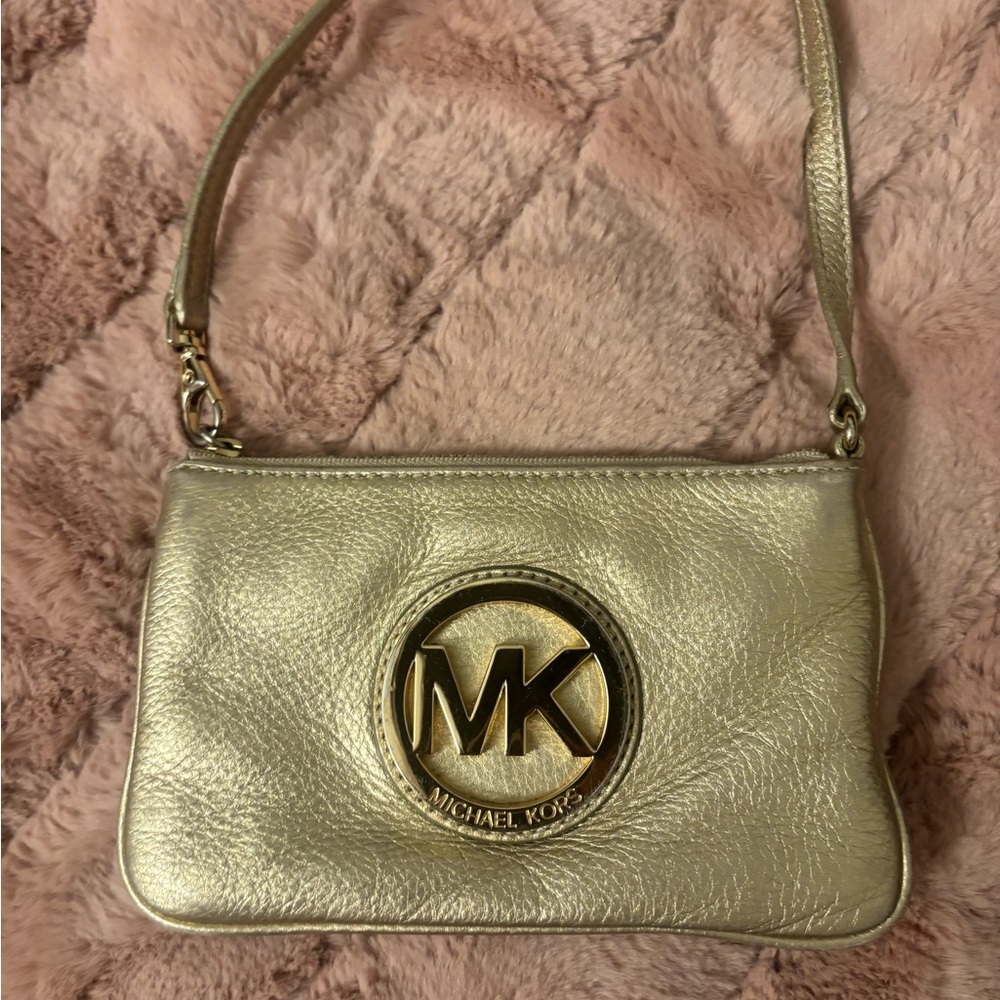 Michael Kors Metallic Gold Wristlet